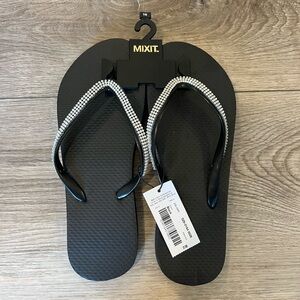 Mix It Black Rhinestone Flip-Flops